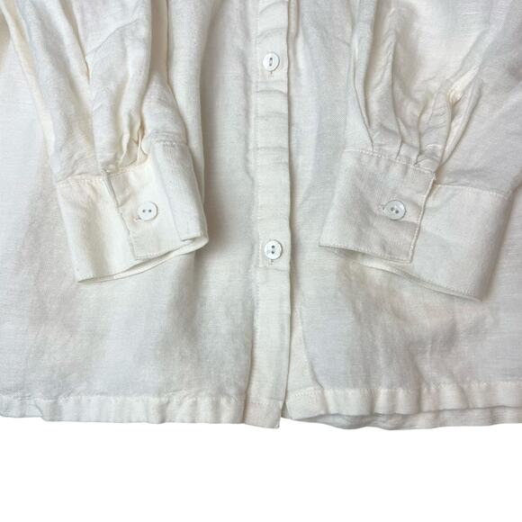 Gudrun Sjödén Embroidered Linen Cotton Peasant Blouse Top Tunic Size Large - Picture 4 of 8